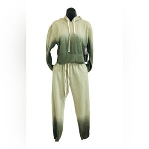 Brooklyn Cloth Green ombré sweatshirt and sweatpants hoodie set size small new‎